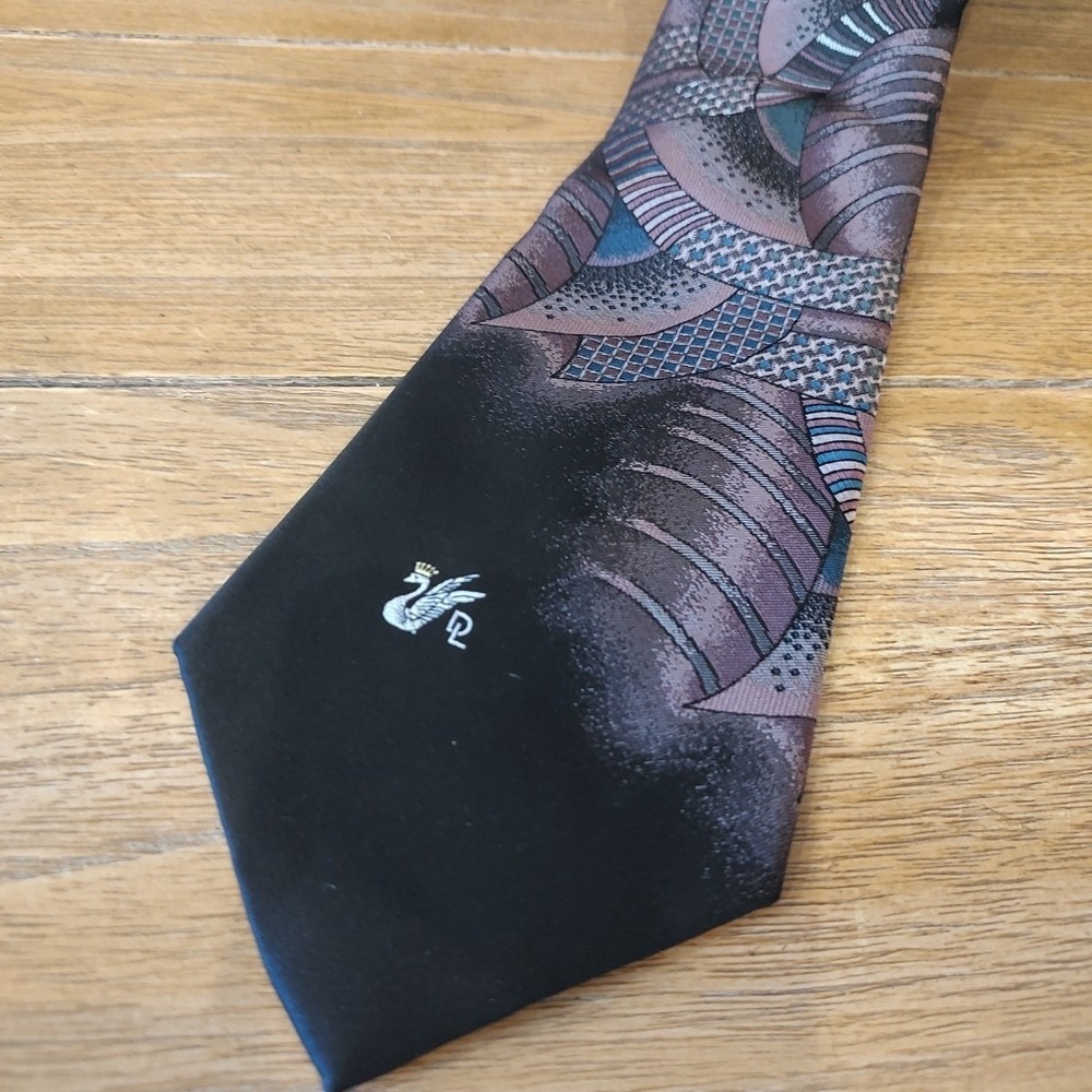 Vtg Don Loper of Beverly Hills Necktie Abstract‎ Silk Polyester USA 57" Business